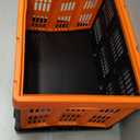 VEVOR Plastic Collapsible Storage Basket, 45L 3 Packs, Folding Stackable Storage Containers/Bins with Handles, Large Heavy Duty Containers for Clothes, Toys, Books, Snack, Shoes and Grocery Organizing (45L-Orange&Black)