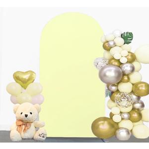 Two-Sided Yellow 7.2FT Wedding Arch Cover, Spandex Arch Backdrop Covers for Party, Yellow 7.2 FT Arch Backdrop Cover, Chiara Covers for Wedding Birthday Party Decor