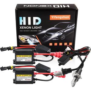 H4 HID Headlight Bulbs 6000K Xenon White with 55W DC Slim HID Ballast by Yifengshun Super Bright Xenon HID Light Bulb for Auto High / Low Beam (2 Xenon Bulbs + 2 Ballasts)