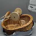 Vintage Wicker Baby Carriage DecorWoven Rattan Stroller Flower Basket Cart for Wedding Centerpieces, Baby Shower Party Supplies & Nursery Floral Arrangement Props Floral Rustic Home Decor