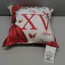 Red Roses Floral Quinceaera Mis XV Aos Throw Pillow (16x16)