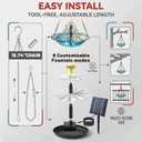 2026 Solar Cascade Hanging Bird Bath Fountain, Hanging Solar Birdbath with Plastic Bowl, 2-in-1 Birdbath & Water Station, 8 Spray Modes Hummingbird Bath for Outdoor Garden Patio