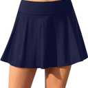 Aqua Eve Women Swim Skirt Tummy Control Swimsuit Skirt High Waisted Bathing Suit Bottom XL