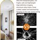 Arched Full Length Mirror, 48"x14" Gold, Tempered Shatterproof Glass & Aluminum Frame, Over Door or Wall Mounted, No Drill Installation for Bedroom, Bathroom, Closet, Entryway, Living Room Decor