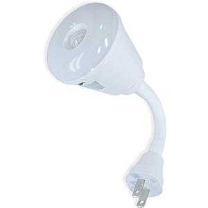 Bright Night Light LED Motion and Light Sensor AC Outlet Plug-in Flexible Neck Rotatable PIR Automatic Lamp Dusk to Dawn (6 Watts)