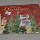 JarThenaAMCS 50 Sheets Merry Christmas Paper Placemats Gold Foil Xmas Pine Tree Red Disposable Table Place Mats for Holiday New Tear Party Decor Supplies, 11 x 17 Inch