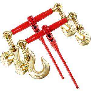 ENJ 2 Pack 3/8"-1/2" Ratchet Load Binder w/ 1/2" Grab & Slip Hook