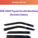 KPY Rain Guards Fit for 2020-2026 Toyota Corolla Hatchback, Out-Channel Window Visors Vent Wind Deflectors 4PC, Car Accessories for 20-26 Corolla Hatchback (Excludes Sedan)