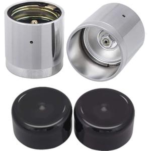 XIKE 2 Set 1.98" Chrome Protectors/Dust Covers/Grease Cap, Fits Trailer Wheel Hub 2,000 to 3,500 lb Axles - Black.