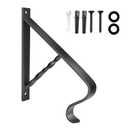Hand Rails for Outdoor Steps, Wall Mount Stair Hand Fits 1 or 2 Step, Handrail Railings, Wrought Iron Railing, Porch Railing, Staircase Handrails for Garage, Porch, Deck, Black