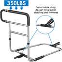 Bed Rails for Elderly Adults Safety, Stainless Steel Bed Assist Rail with Adjustable Side Railings for Seniors Bedside Fall Prevent Grab Bar with Storage Pocket, Fits King Queen Full Twin Bed, Extend Adjustable