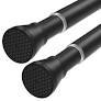 Black Tension Rods for Windows 28 to 48 Inch 2 Pack Spring Curtains Rod Tension Curtain Rod Expandable Pressure Curtain Rod Tension No Drill Adjustable Curtain Rods for Bathroom,Doorway,Door
