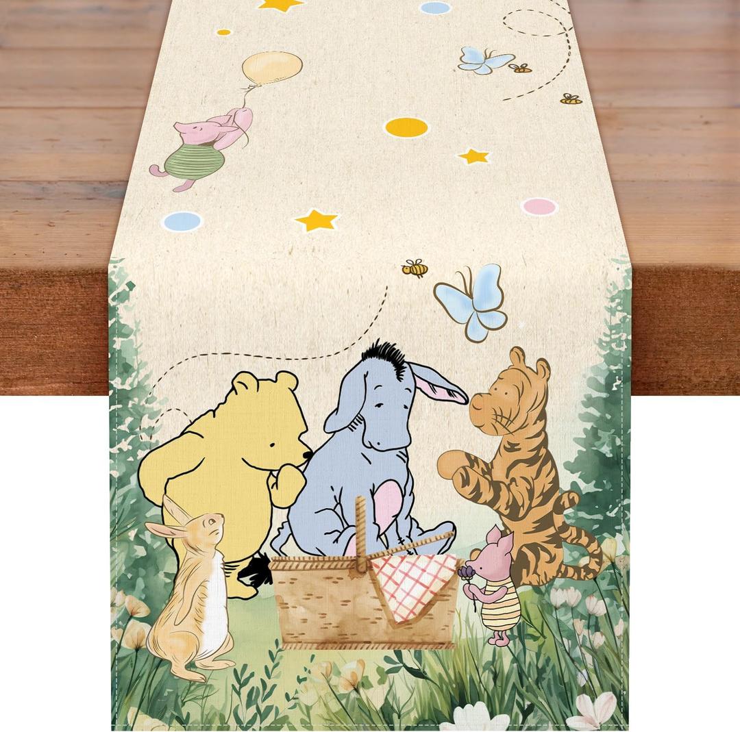 Winnie Baby Shower Decorations-Pooh Birthday Party Decor-Winnie Tablecloth,Tablecloth Oh Baby Gender Reveal Birthday Party Supplies for Kids Boys Girls,Classsic (Classic)