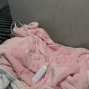 Electric Heated Blanket Full Size 72"x84" - Flannel & Sherpa Fabric Dual-Sided, 9 Heat Settings & 1-10 Hours Auto Off, Soft & Cozy Warming Throw for Home, Office, or Bed, Machine Washable, Light Pink