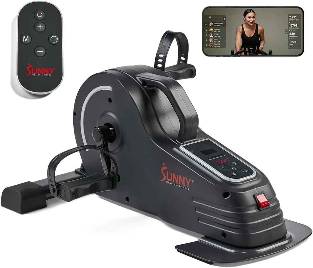 Sunny Health & Fitness Smart Dual Function Under Desk Pedal Exercise, Portable Dual Function Arm/Leg Cycle for Seniors, Compact Indoor Cardio Mini Bike at Home, Free SunnyFit APP Connection
