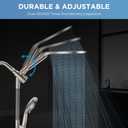 Dual Handheld Shower Head Combo, 2-in-1 Rain Shower Heads System 8 Inch Rainfall Shower Head and 10 Modes High Pressure Hand Held Showerhead with Built-in Power Wash
