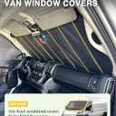 Insulated Blackout Van Windshield Covers Fit for RAM Promaster 1500 2500 3500 2014-2025 Van Window Shade, Gray