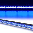 24 LED Emergency Hazard Warning Strobe Flashing Light Bar Wireless Battery W/Magnetic Base and Rechargeable Plug for Beacon Rooftop Safety Vehicles Tow Trucks Tractor Snowplow, Blue