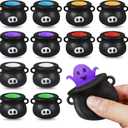 Halloween Pop Out Squishy Toys - 7PCS Cauldron 6 Colors Ghosts Squeeze Party Favors Suppliers Stress Relief Toys for Trick or Treat Halloween Goodie Bag Fillers Kids Adults