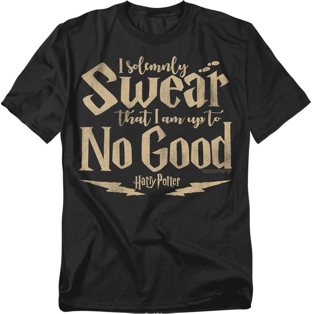 Popfunk Men's Harry Potter Up to No Good T-Shirt (Large, Black)