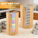 2 Pack Mason Jar Lid Organizer, Bamboo Vertical Storage Holder for Home Kitchen Organization & Tumbler Lids, Wooden Storage Accessories for Mason/Canning/Bamboo Lids(Wide & Regular Mouth)