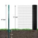 ARIFARO Fence Posts 4 Feet Sturdy Duty Metal Fence Post, Pack of 10, No Dig Garden U Post for Wire Fencing Steel Post for Yard, Outdoor Wire