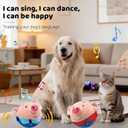 2PCSInteractive Dog Toys,Active Moving Pet Plush Toy with Recording & Music Modes,Jumping Squeaky Song shaking Interactive Dog Ball,Dog Toys to Keep Them Busy,Replaceable Coat (Blue Pig + Red Pig)