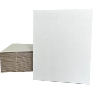 50 Packs 8x10 Inch Corrugated Cardboard Sheets, Premium White Kraft Corrugated Pads Cardboard Inserts Bulk Flat for T-Shirts, Shipping, Mailing, DIY Dcor and Crafts