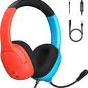 Gaming Headset for Nintendo Switch/Lite/OLED, Gaming Headphones with Mic for Nintendo Switch Fortnite/Sports (Red/Blue)