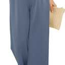 Angerella Womens Baggy Wide Leg Pants High Waisted Casual Lounge Pant Loose Comfy Stretchy Trousers with Pockets (Blue, L)