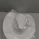 Lanzom Women Men Retro Felt Wide Brim Western Cowboy Cowgirl Hat Dress Up Hat with Wind Lanyard (Medium-Large, White)