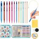 Aeelike Interchangeable Tunisian Crochet Hooks Set, 12 Sizes Colorful Tunisian Crochet Hooks Set with Cables 3.0mm - 10.0mm Smooth Ergonomic Hook for Making Blanket Scarves, Ideal Gift