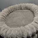 BALANCE Luxury Donut Dog Bed, 30 Inches Round Dog Bed Medium Size Dogs Washable, Orthopedic Calming Dogs Bed for Pets with Anti-Slip Bottom, Oatmeal