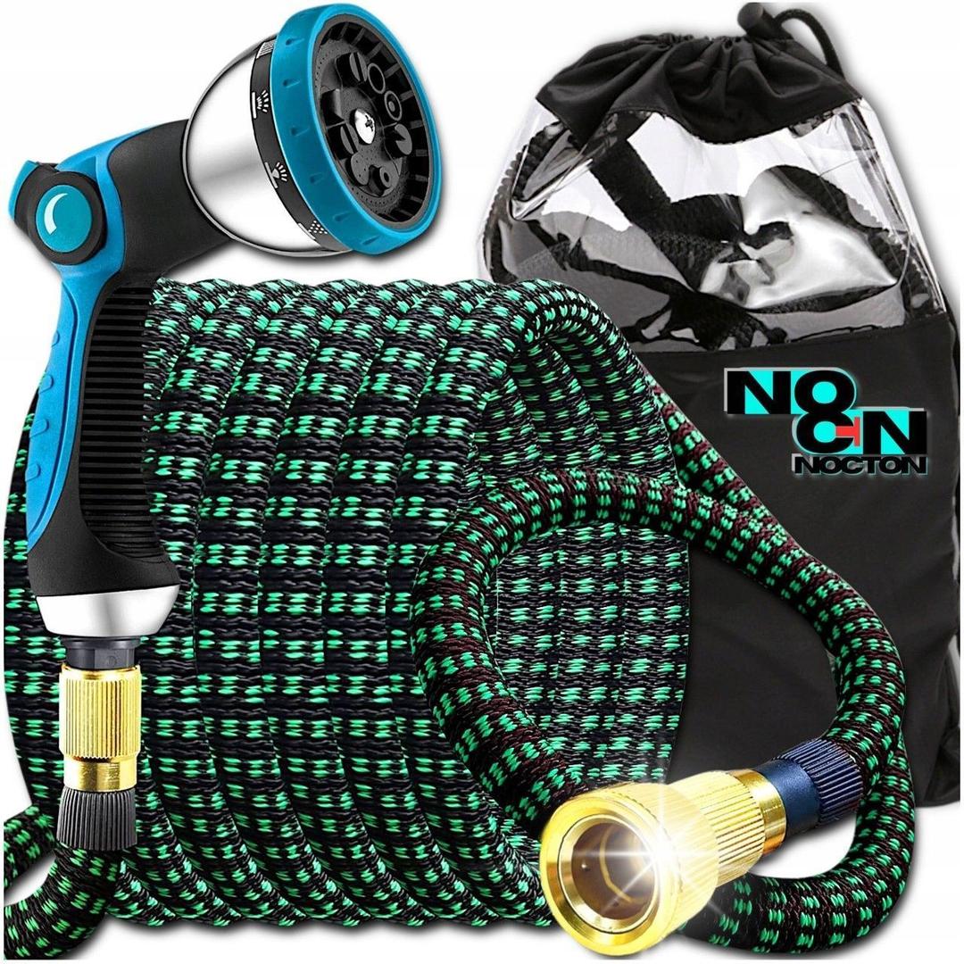 75 ft Expandable Garden Hose  Kink Free Flexible Water Hose with ThumbControlled 10Function Nozzle, 3/4 Solid Brass Connectors, Retractable Latex Core  Lightweight Expanding Hose