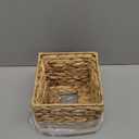 Square Rattan Box, 5.5 x 5.5 X 5.7 inches, Camel