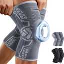 CAMBIVO 2 Pack Knee Brace for Men and Women, Knee Sleeves for Men with Patella Gel Pad and Side Stabilizers, Knee Compression Sleeves for Knee Pain Relief, Running, Workout, Daily Use (XX-Large, Gray)