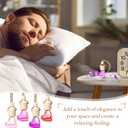 Rtteri 100 Pcs Hanging Car Air Freshener Diffuser Bottles Empty Glass Perfume Diffuser Vials Refillable Oil Aromatherapy Pendant with Wooden Caps and Hanging String for Car Home Office Decor(Heart)