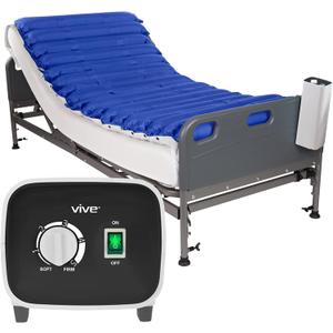 Vive Full Alternating Air Pressure Mattress System for Hospital & Home Bed - Low Air Loss Pressure Relief Pad for Bed Sores - Medical Grade Inflatable Device for Elderly, Bariatric (1)