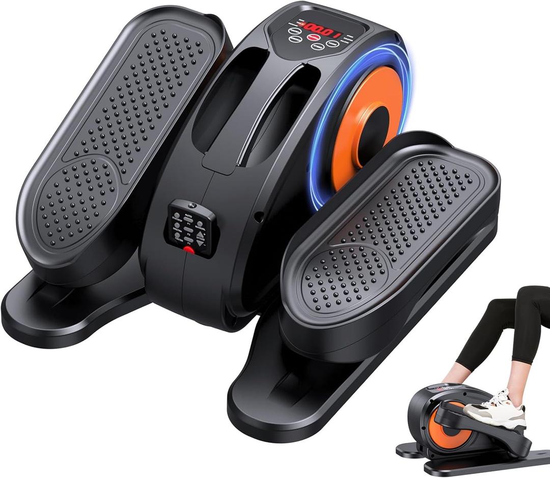 Under Desk Elliptical, Electric Seated Pedal Exerciser, Quiet & Compact Mini Ellipse Leg Exerciser with Display Monitor, Remote Control and 12 Adjustable Speeds, Elliptical Machine for Home
