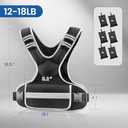 Adjustable Weighted Vest Woman 4-10lb/12-18lb/20-32lb Weighted Vest Men with 6 Ironsand Weights, Shoulder Pads and Large Pocket for Walking Running Crossfit Strength Training (Black)
