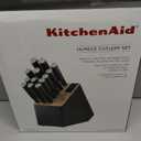 KitchenAid Classic Slim Knife Block Set with Built-In Knife Sharpener, High Carbon Stainless Steel Kitchen Knives, Sharp Kitchen Knife Set with Block, Black, 14 Piece (8")