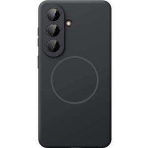 JETech Magnetic Silicone Case for Samsung Galaxy S26 Plus, Compatible with MagSafe, Silky Soft Touch, Shock Absorbing Phone Cover with Camera Lens Protection (Black)