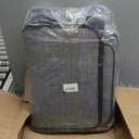 CAB55 Rolling Craft Bag, Tote Bag with Wheels for Women, Rolling Teacher Bag with Removable Folding Hand Truck (Grey), 17 x 12 x 12 inches