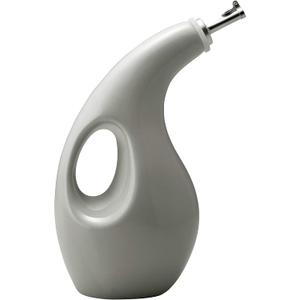 Rachael Ray Solid Glaze Ceramics EVOO Olive Oil Bottle Dispenser with Spout - 24 Ounce , Gray (Sea Salt Gray)