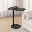 Metal C Shaped Side Table, Modern C Shaped End Table for Sofa/Bed, Small Iron Couch Tables that Slide Under, Slim Coffee Snack Tv Trays for Bedroom Living Room Bathroom (27.6" H, Black), 13.8" x 19.7" x 24.8"