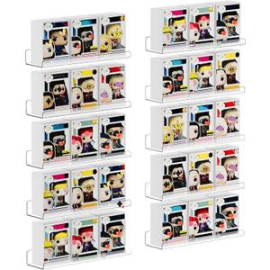 upsimples 10 Pack Acrylic Shelves Wall Organizer and Storage, 15" Display Shelf for Figure, Toy Cars, Perfume, Kids Bookshelf for Bedroom, Nursery, Craft Room, Clear