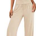 ZESICA 2 Piece Lounge Sets for Women 2026 Casual Summer Short Sleeve Ruched Top Wide Leg Pants Matching Travel Outfits