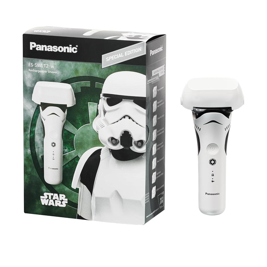 Panasonic Electric Shaver, Special Edition Star Wars Stormtrooper Design, Wet Dry Mens Shaver with 3-Blade Cutting System and Pop-Up Trimmer - ES-SWLT2W
