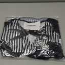 WonderPapa Halloween Costume Girls Horror Black and White Striped Dress with Bow Hair Clip for Movie Cosplay Dress-Up Size 6-7Y