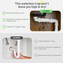 Self-Sealing Waterless P Trap 1-1/2", One Way Sanitary HepvO Waste Valve Upgraded Trap Dry Seal Technology Prevent the Backflow of Air & Wastewater 